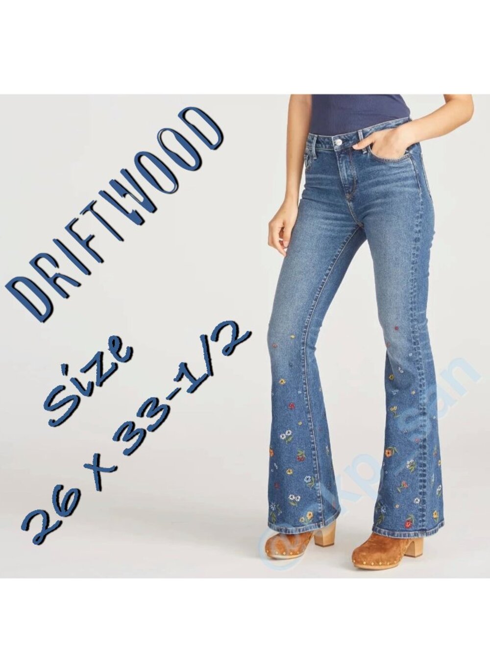 NWOT Driftwood Farrah Embroidered Flare Jeans Sz 26
